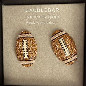 BaubleBar Gold and Silver Football Earrings